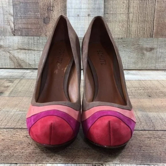 Schultz Closed High Heel Nubuck Capuccino Shoes Women's 8B  Slip On‎ - Picture 2 of 11